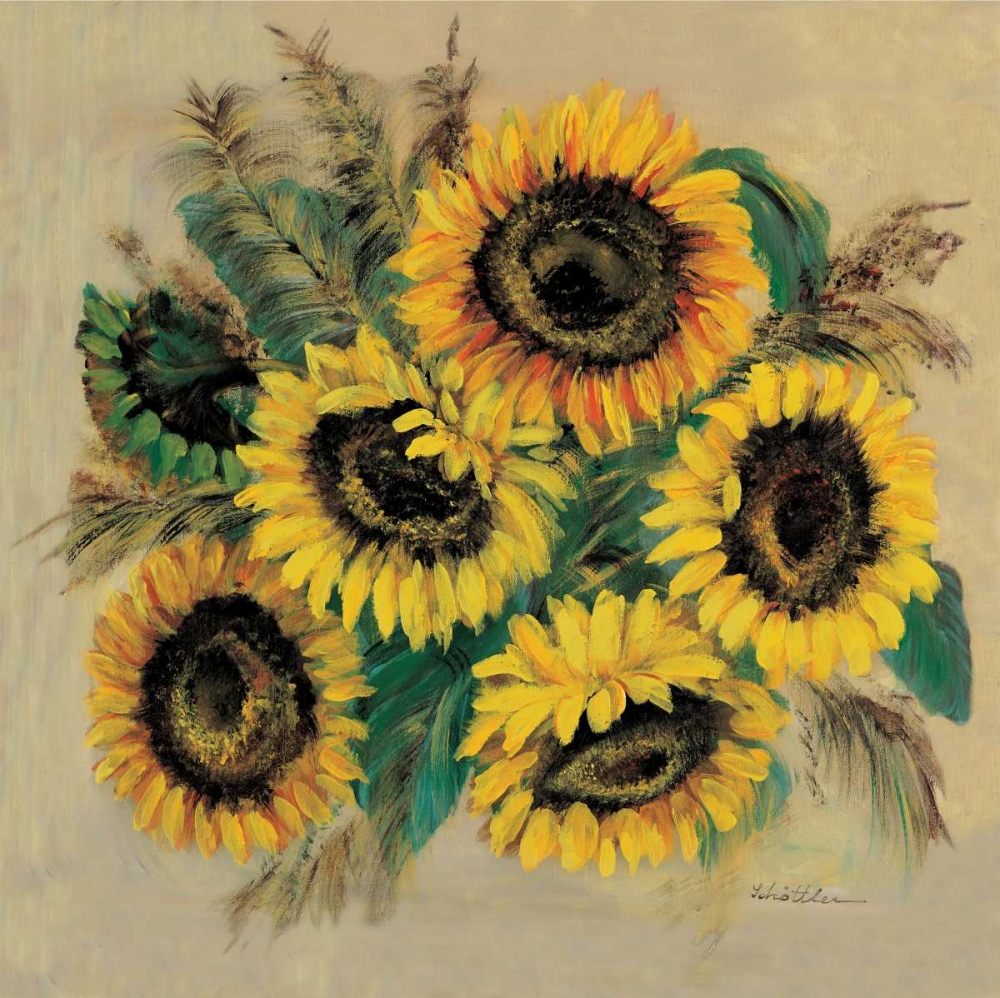 Sparkling sunflowers art print by Katharina Schottler for $57.95 CAD