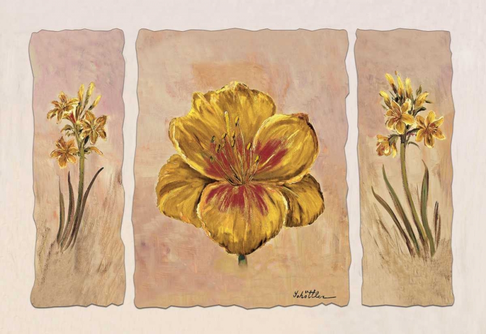 Yellow composition in three art print by Katharina Schottler for $57.95 CAD