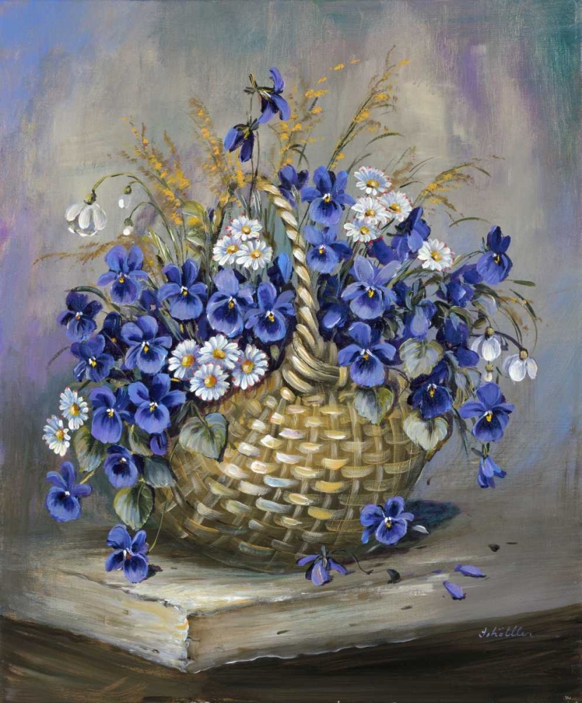 Basket in blue art print by Katharina Schottler for $57.95 CAD