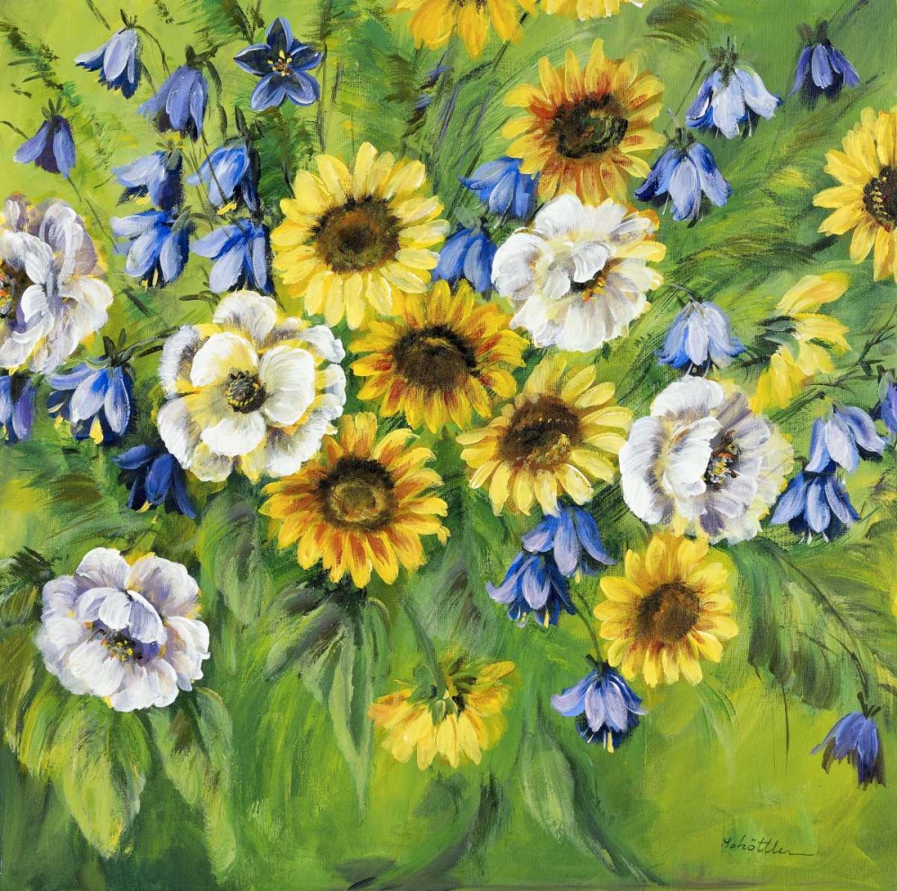 Mixed sunflower bouquet art print by Katharina Schottler for $57.95 CAD