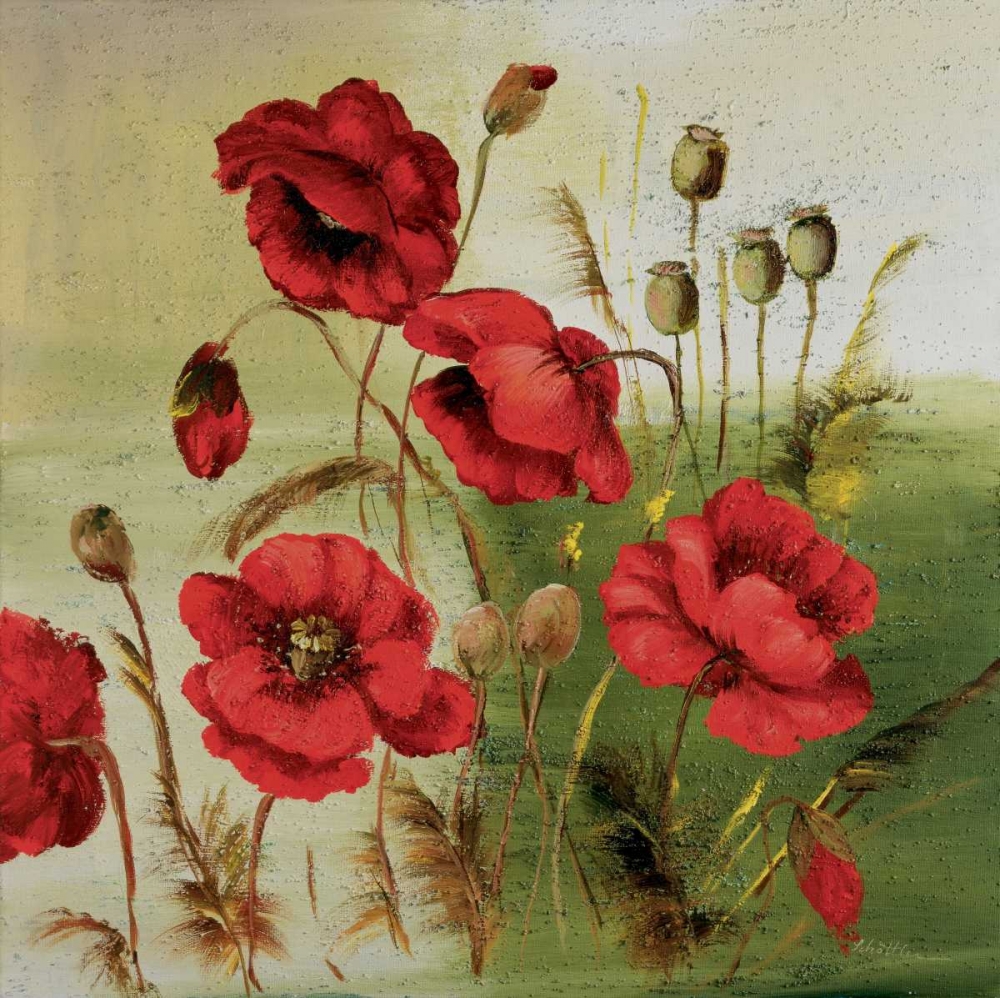 Red poppies composition I art print by Katharina Schottler for $57.95 CAD