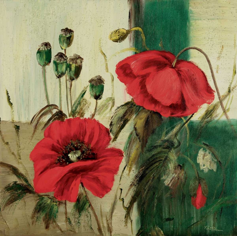 Red poppies composition II art print by Katharina Schottler for $57.95 CAD