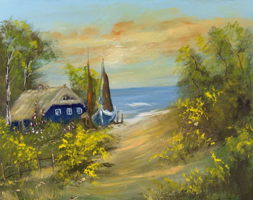 Bleu house I art print by Katharina Schottler for $57.95 CAD