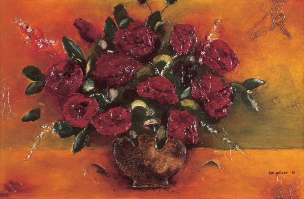 Bouqet Red Flowers art print by Ine Pelzer-Janssen for $57.95 CAD