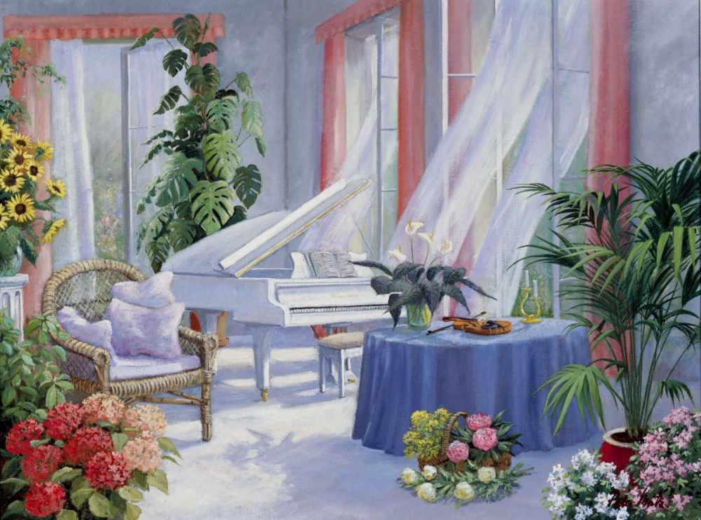 White piano art print by Peter Motz for $57.95 CAD