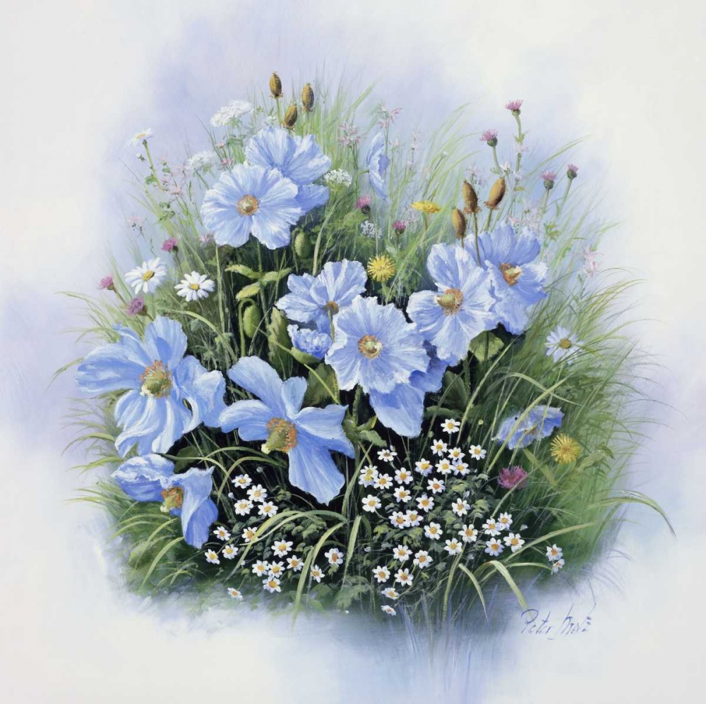 Blue flowers art print by Peter Motz for $57.95 CAD