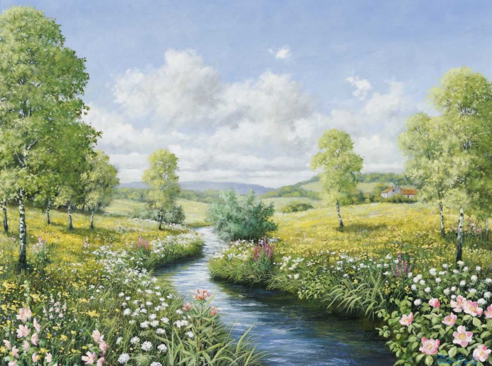 Serenity by the stream art print by Peter Motz for $57.95 CAD