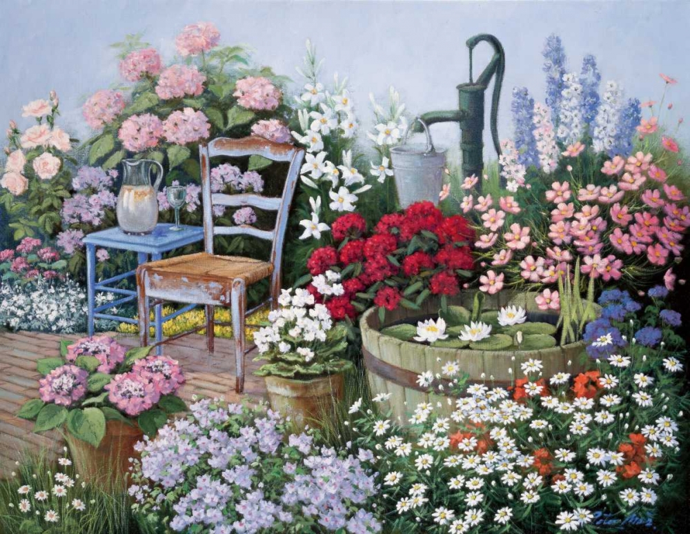 Ellys Gardening art print by Peter Motz for $57.95 CAD