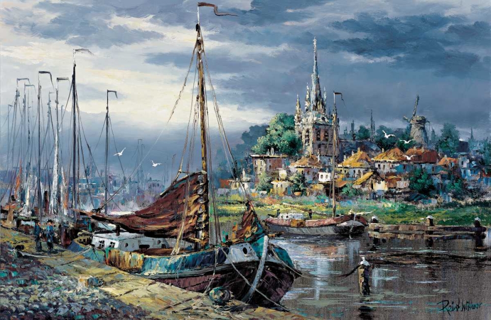 Picturesque harbour view art print by Reint Withaar for $57.95 CAD