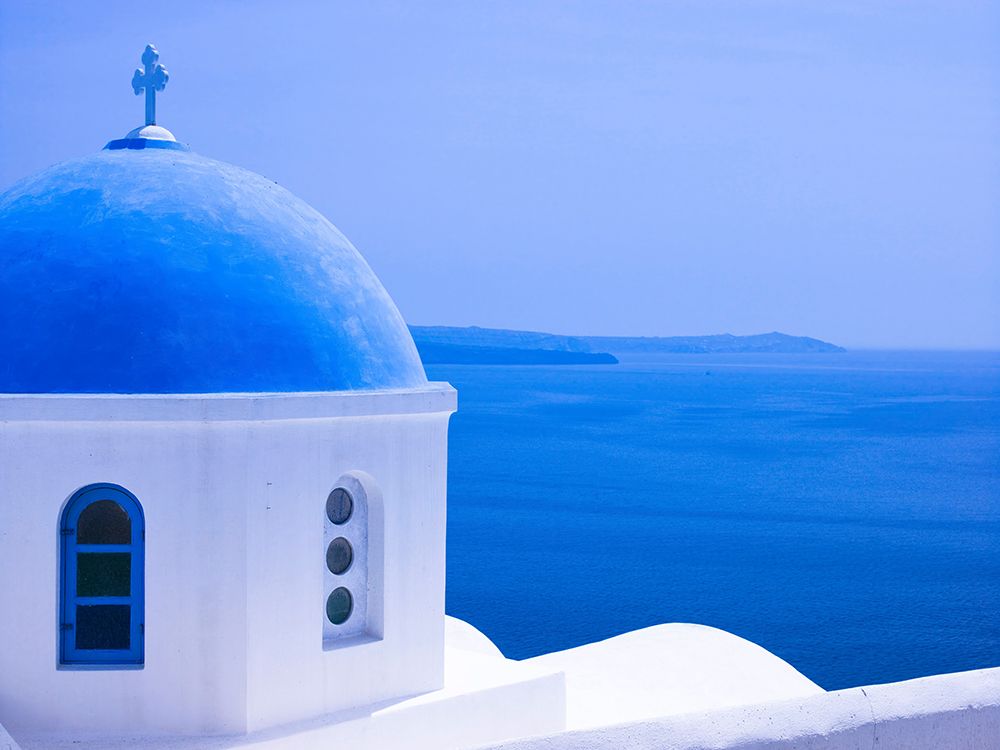 Greece, Santorini Island. View of church art print by Assaf Frank for $57.95 CAD
