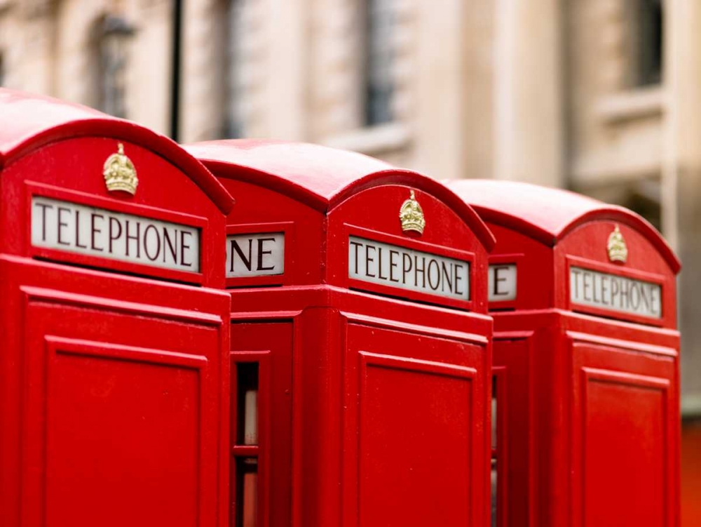 Close-up of telephone box in a row, England art print by Assaf Frank for $57.95 CAD