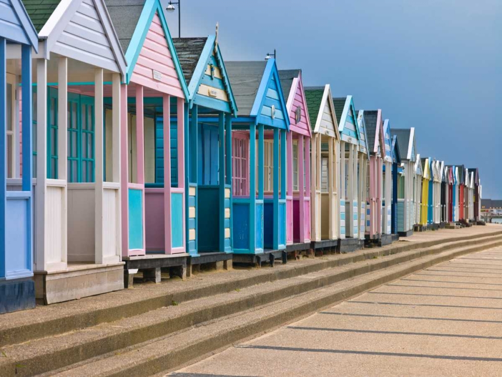 Beach huts in a row art print by Assaf Frank for $57.95 CAD