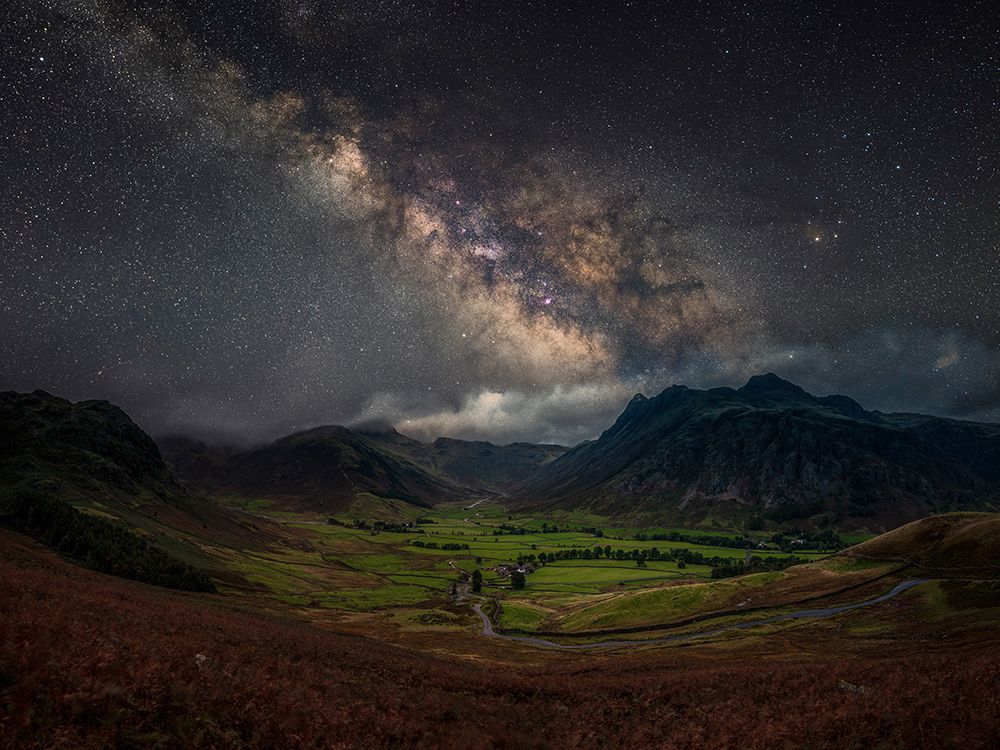 The Milky Way above Mickleden Valley, Lake District art print by Assaf Frank for $57.95 CAD