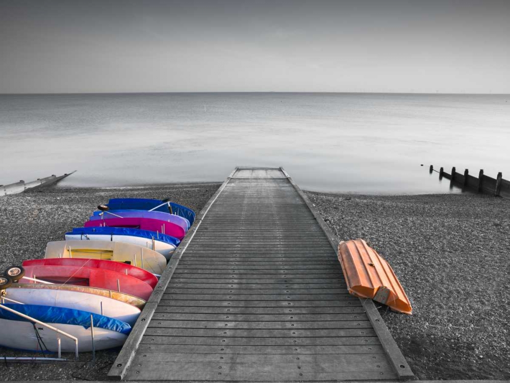 Kayaks on the side of pier art print by Assaf Frank for $57.95 CAD