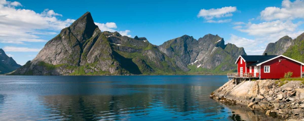 Fishing huts on the waterfront, Lofoten, Norway art print by Assaf Frank for $57.95 CAD