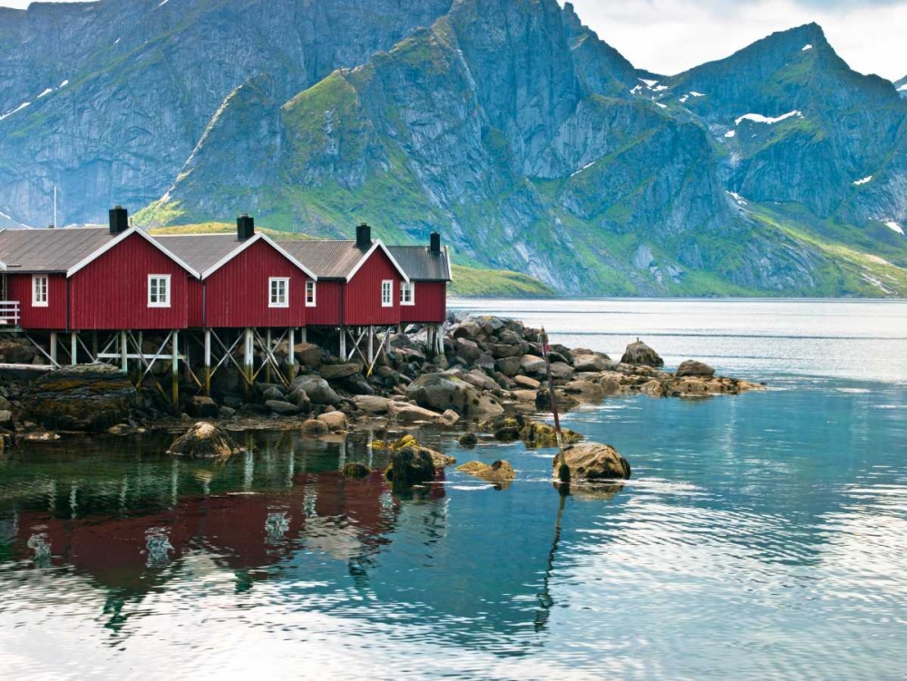 Fishing huts on the waterfront, Lofoten, Norway art print by Assaf Frank for $57.95 CAD