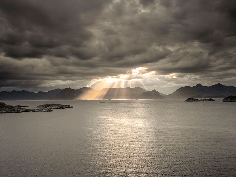 Sunset of Norwegian fjord, Lofoten, Norway art print by Assaf Frank for $57.95 CAD