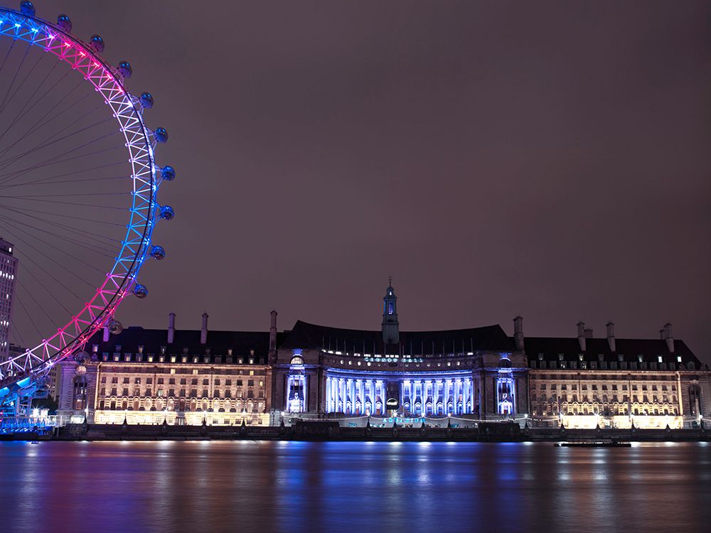 County Hall, London, at night art print by Assaf Frank for $57.95 CAD