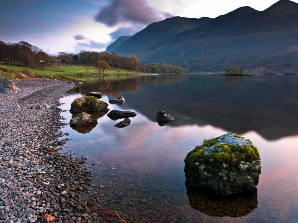 Rocks and still lake art print by Assaf Frank for $57.95 CAD