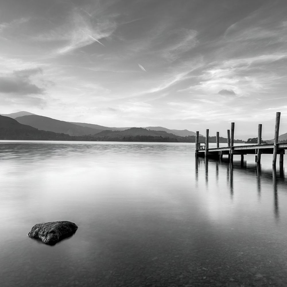 Pier on still lake art print by Assaf Frank for $57.95 CAD