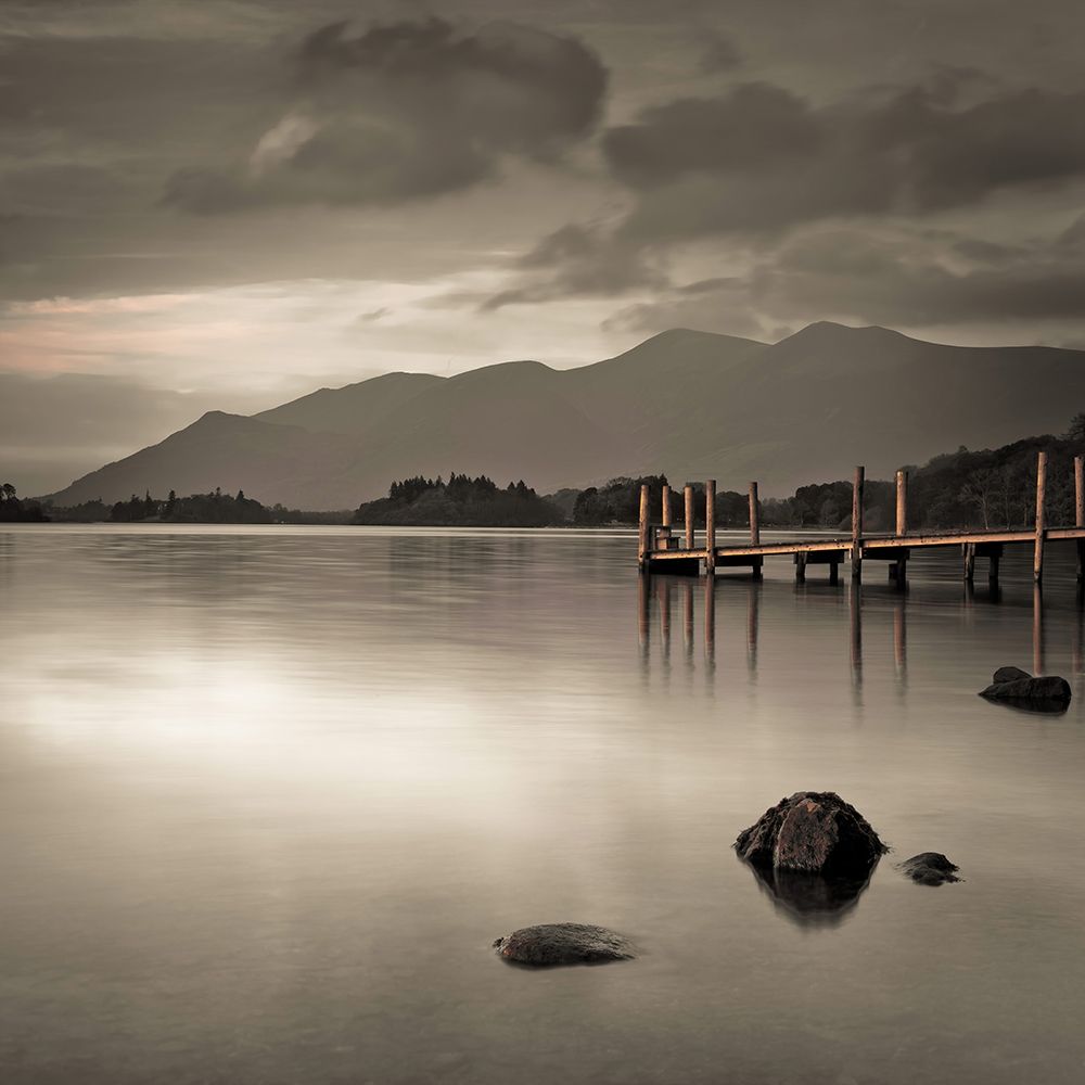 Pier on still lake art print by Assaf Frank for $57.95 CAD