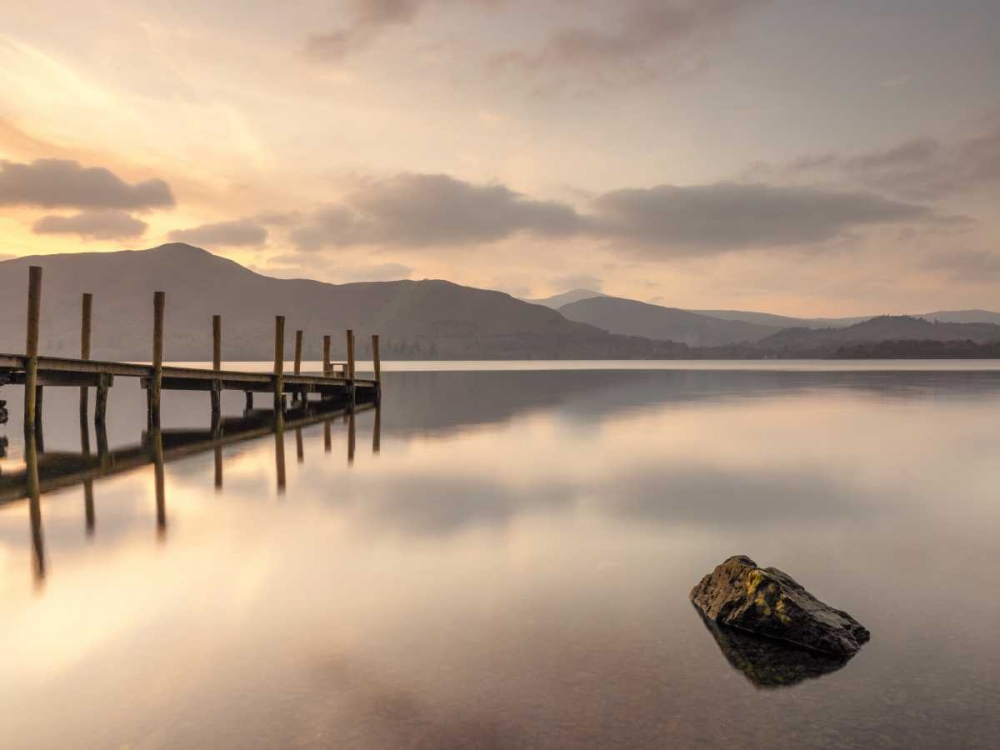 Pier on still lake art print by Assaf Frank for $57.95 CAD