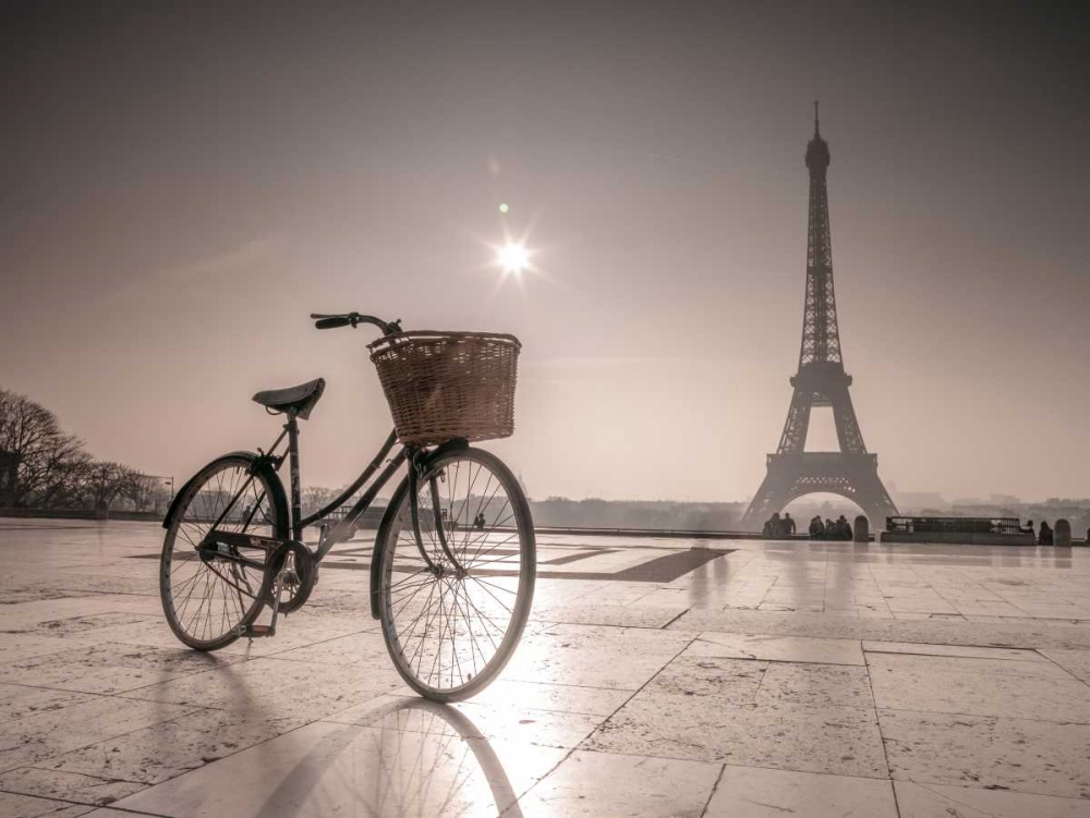 Bicycle in front of Eiffel tower, Paris, France art print by Assaf Frank for $57.95 CAD