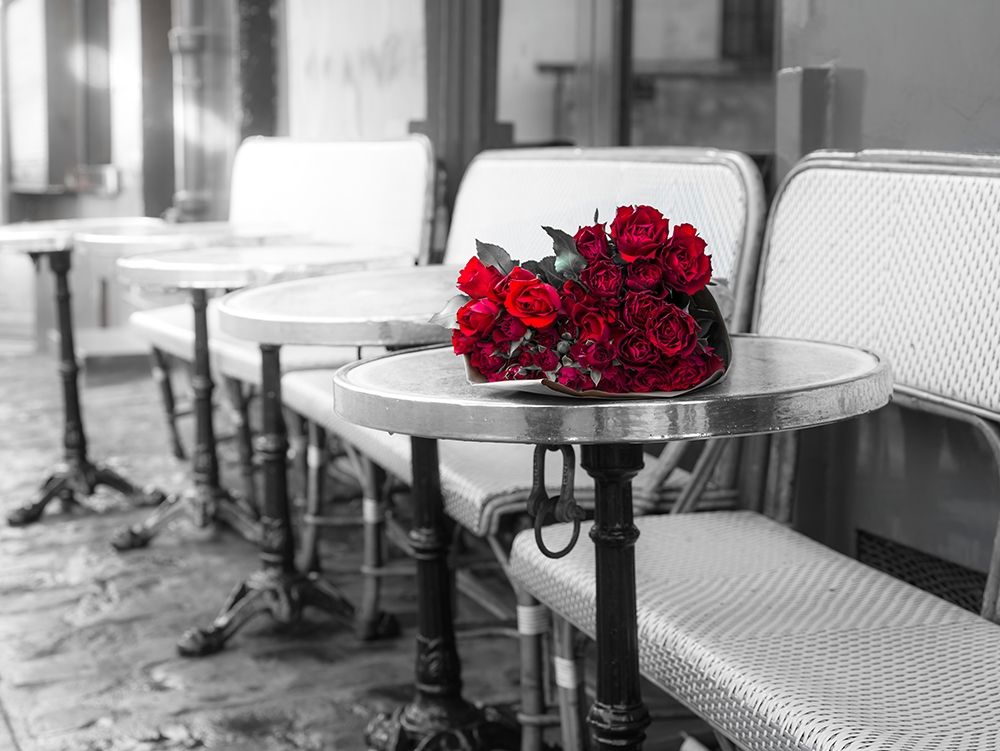 Bunch of flowers on cafe table art print by Assaf Frank for $57.95 CAD