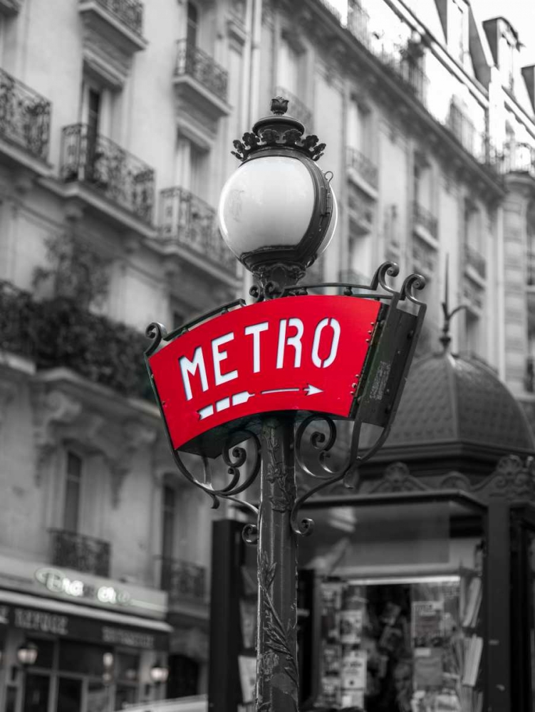 Metro sign post, Montmarte, Paris art print by Assaf Frank for $57.95 CAD