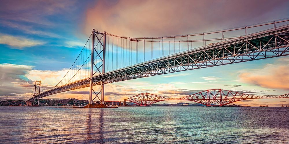 Forth Road Birdge at dusk art print by Assaf Frank for $57.95 CAD