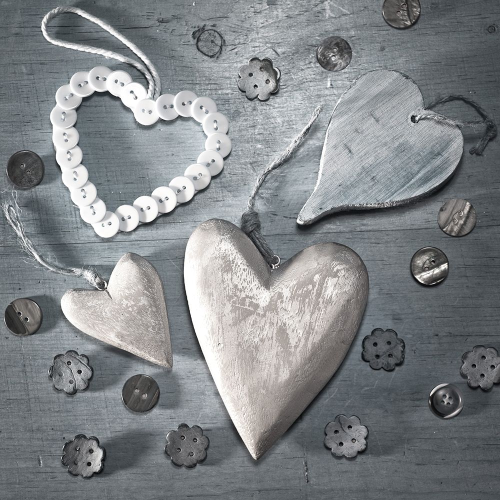 Assorted wooden hearts and buttons art print by Assaf Frank for $57.95 CAD