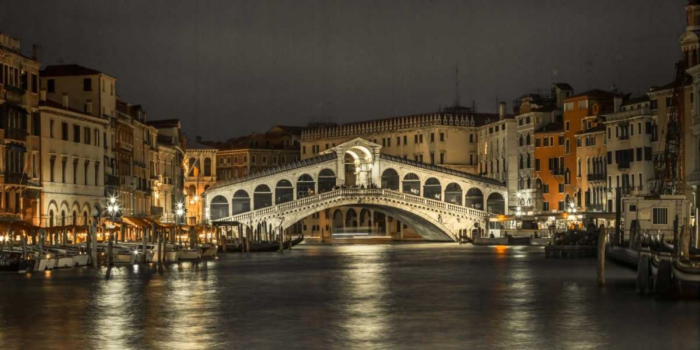 The grand canal and the Rialto bridge at night, Venice, Italy art print by Assaf Frank for $57.95 CAD
