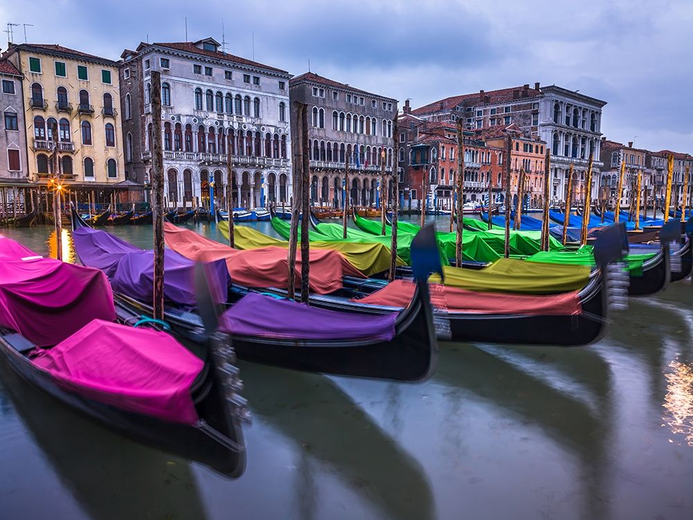 Gondolas parked on the grand canal, Venice, Italy art print by Assaf Frank for $57.95 CAD