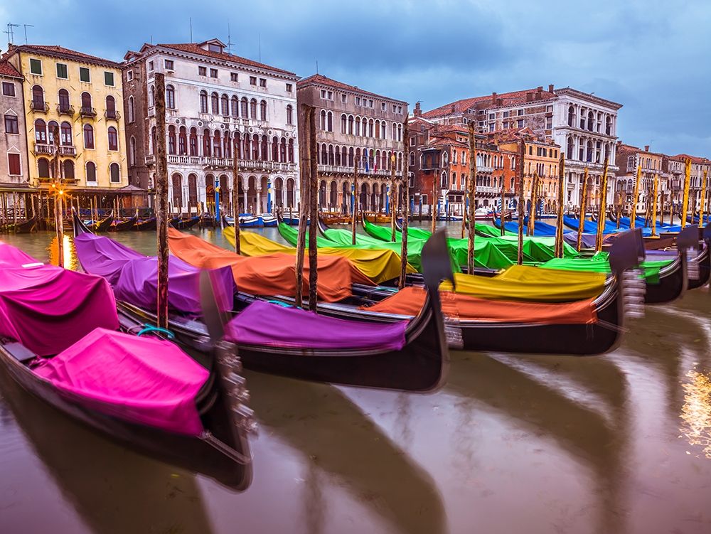 Gondolas parked on the grand canal, Venice, Italy art print by Assaf Frank for $57.95 CAD