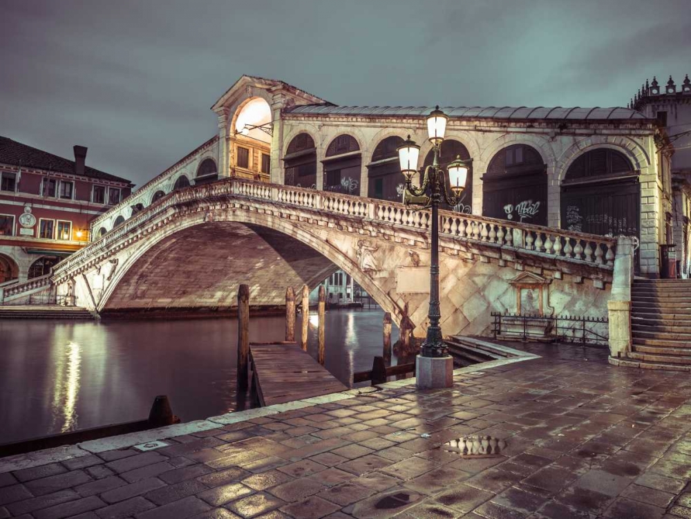 Rialto Bridge at night, Venice, Italy, FTBR-1890 art print by Assaf Frank for $57.95 CAD