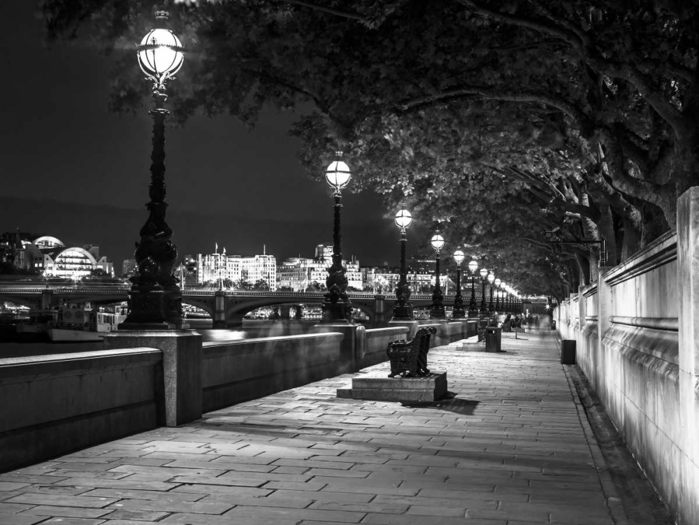 Bench at the park by the river Thames, London, UK art print by Assaf Frank for $57.95 CAD