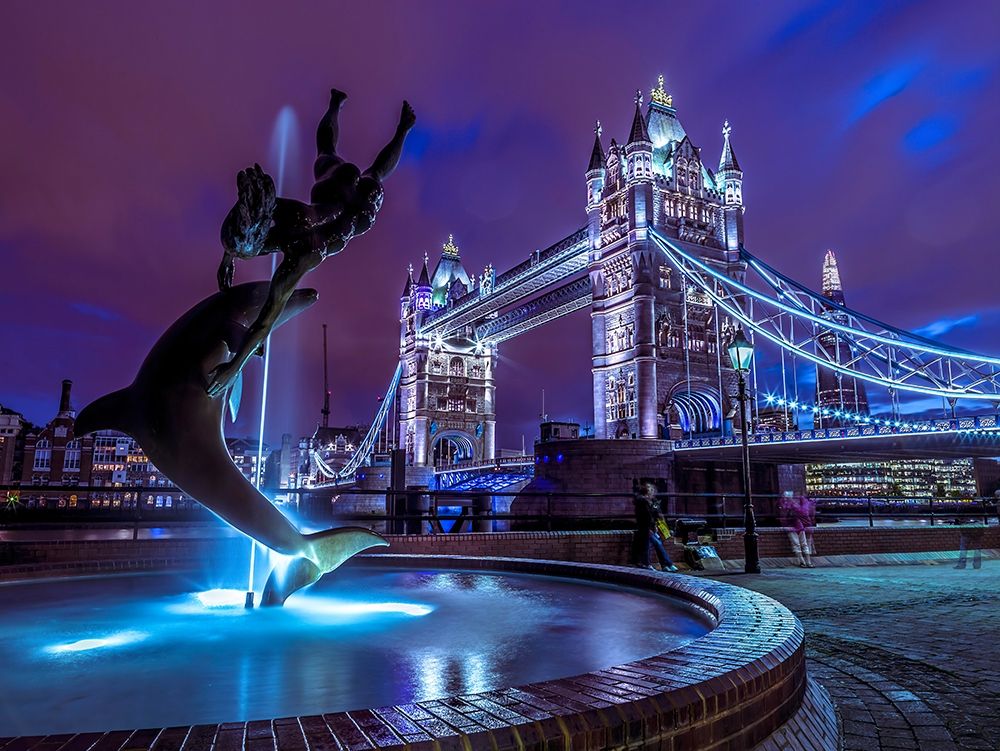 Fountian at tower bridge art print by Assaf Frank for $57.95 CAD