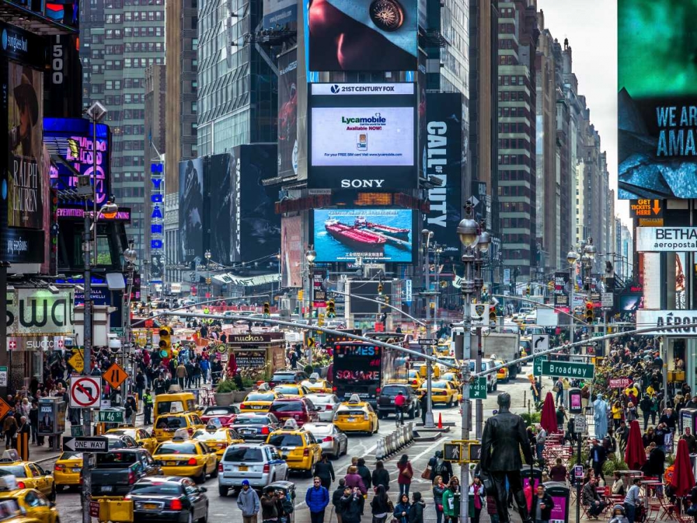 Commuters on busy Broadway in Ney York City near Times Square art print by Assaf Frank for $57.95 CAD