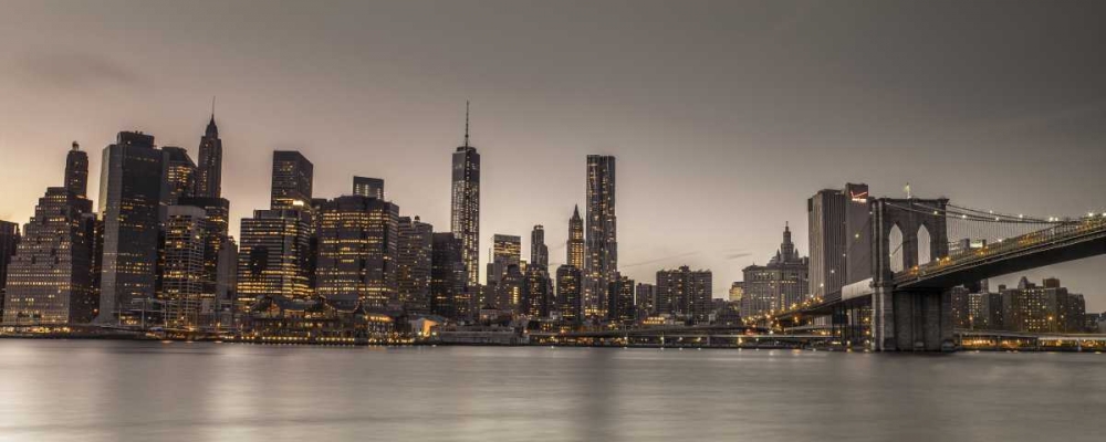 Evening shot of Lower Manhattan skyline, New York art print by Assaf Frank for $57.95 CAD