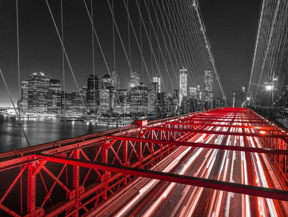 Brooklyn Bridge in evening, New York art print by Assaf Frank for $57.95 CAD