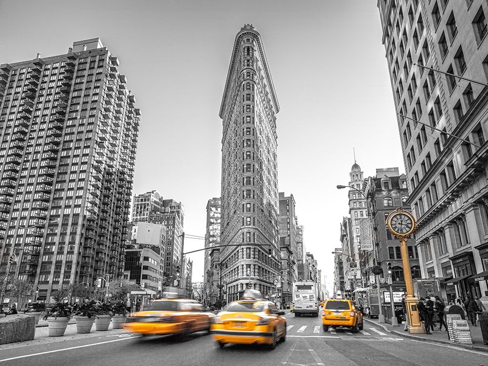 Yellow Taxis- Flatiron Building-Manhattan-New York art print by Assaf Frank for $57.95 CAD