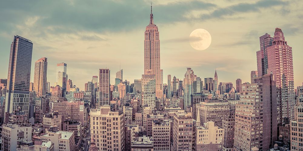 Empire State Building with Manhattan skyline - New York City art print by Assaf Frank for $57.95 CAD