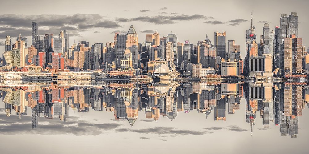 Panoramic view of Lower Manhattan skyline-New York art print by Assaf Frank for $57.95 CAD