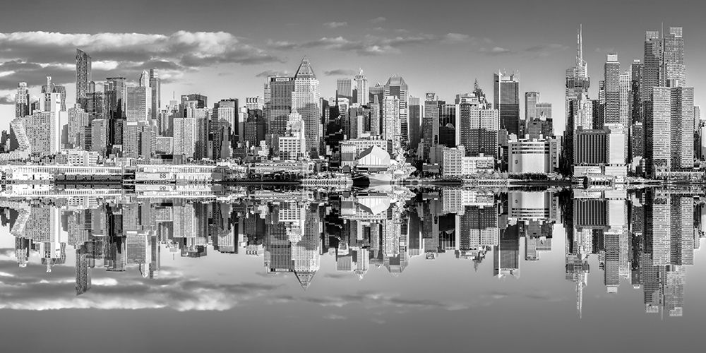 Panoramic view of Lower Manhattan skyline-New York art print by Assaf Frank for $57.95 CAD
