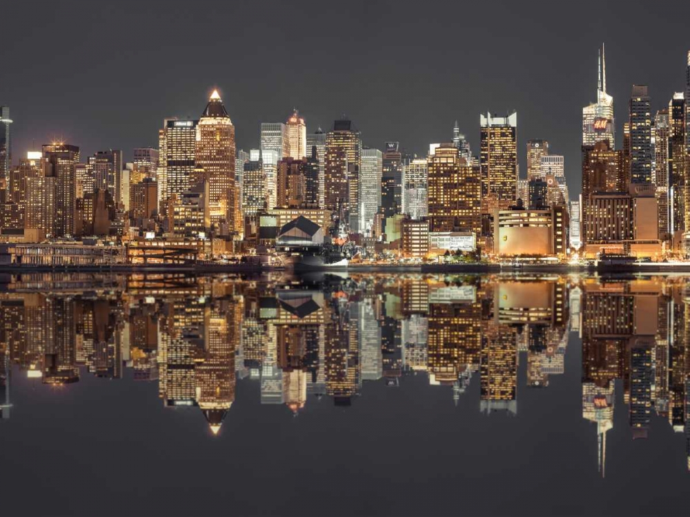 Illuminated Manhattan skyline at twilight - New York City art print by Assaf Frank for $57.95 CAD