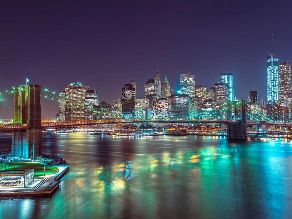 Brooklyn Bridge with Manhattan skyline, New York art print by Assaf Frank for $57.95 CAD