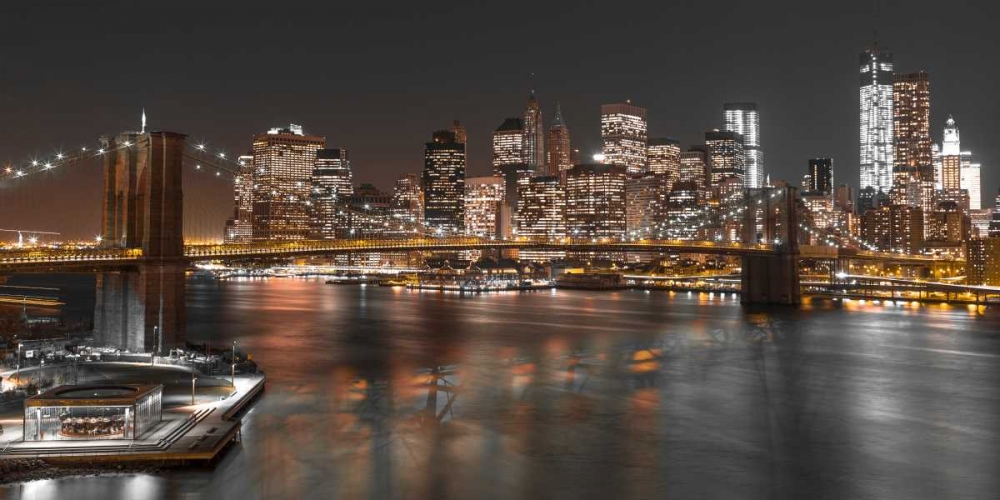 Brooklyn Bridge with Manhattan skyline, New York art print by Assaf Frank for $57.95 CAD