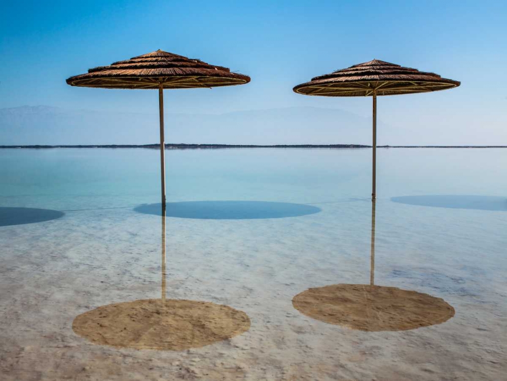 Bathing canopy on the beach on the Dead Sea, Israel art print by Assaf Frank for $57.95 CAD