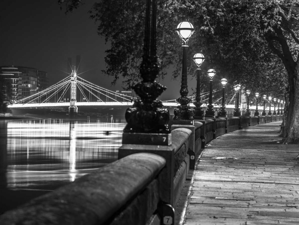 London Riverside Promenade with Albert Bridge art print by Assaf Frank for $57.95 CAD