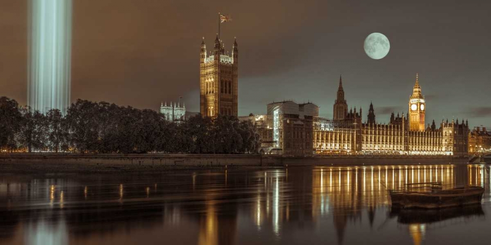 Column of spectra lights with Westminster Abby, London, UK art print by Assaf Frank for $57.95 CAD